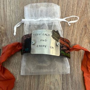 Leather Cuff - Keep Calm and Carry On